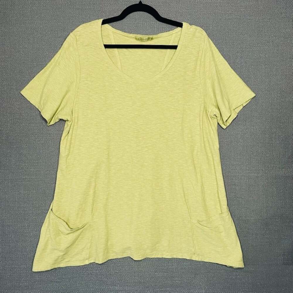 Cut Loose Hi-Low Short Sleeve Pullover Linen Cotton Jersey USA Made XL Pockets